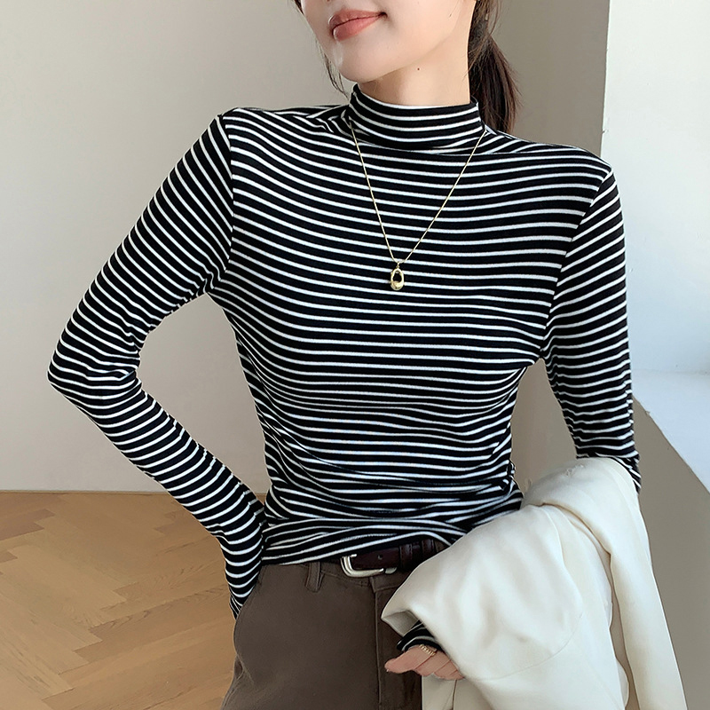 Base Layer Top - T-shirt classique à rayures pour femme,